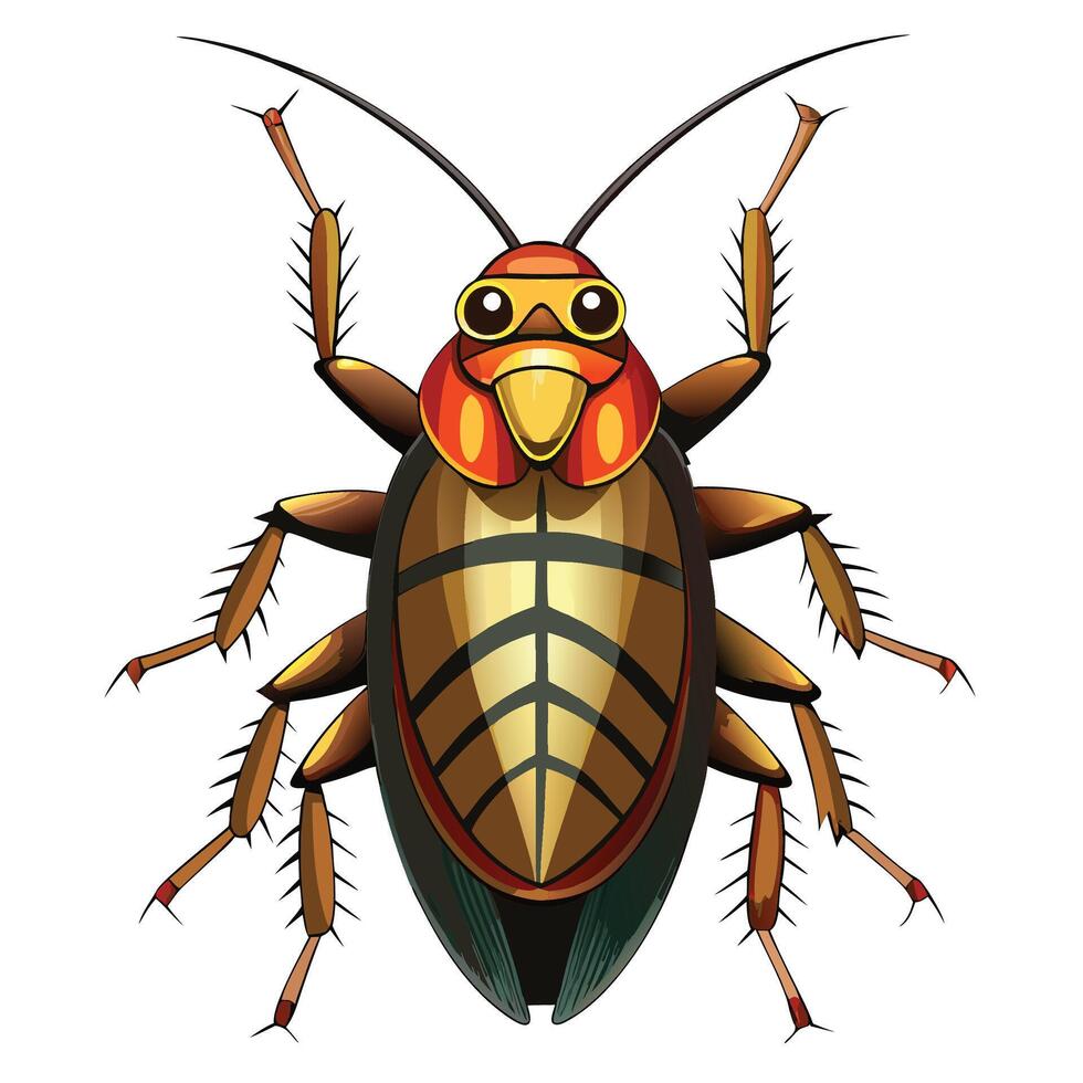 a cartoon cockroach on a white background vector