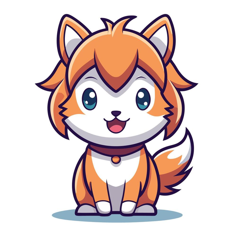 a cartoon dog with a big blue eyes vector
