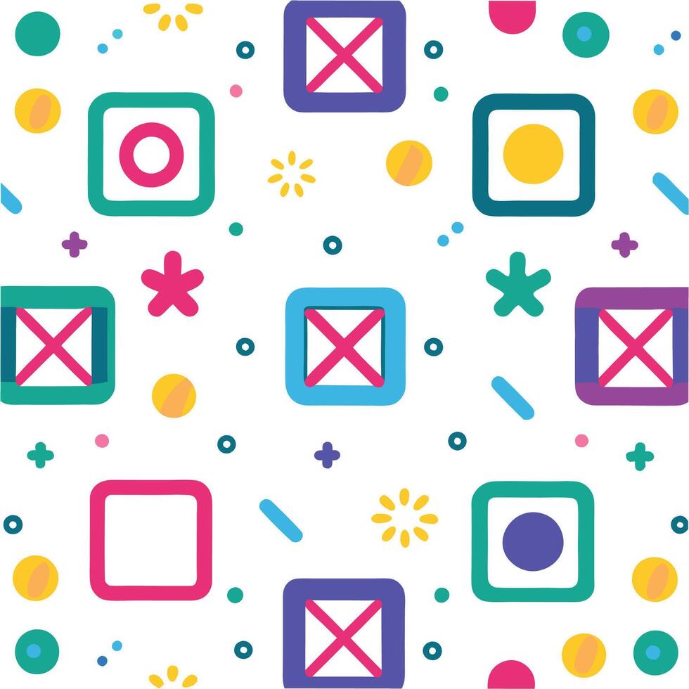 a colorful pattern with squares and crosses vector