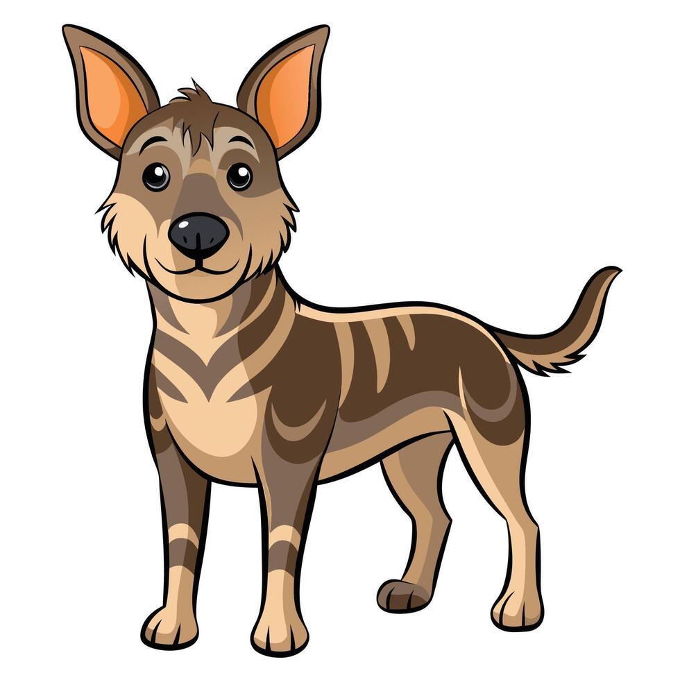 a cartoon illustration of a dog with a striped body vector