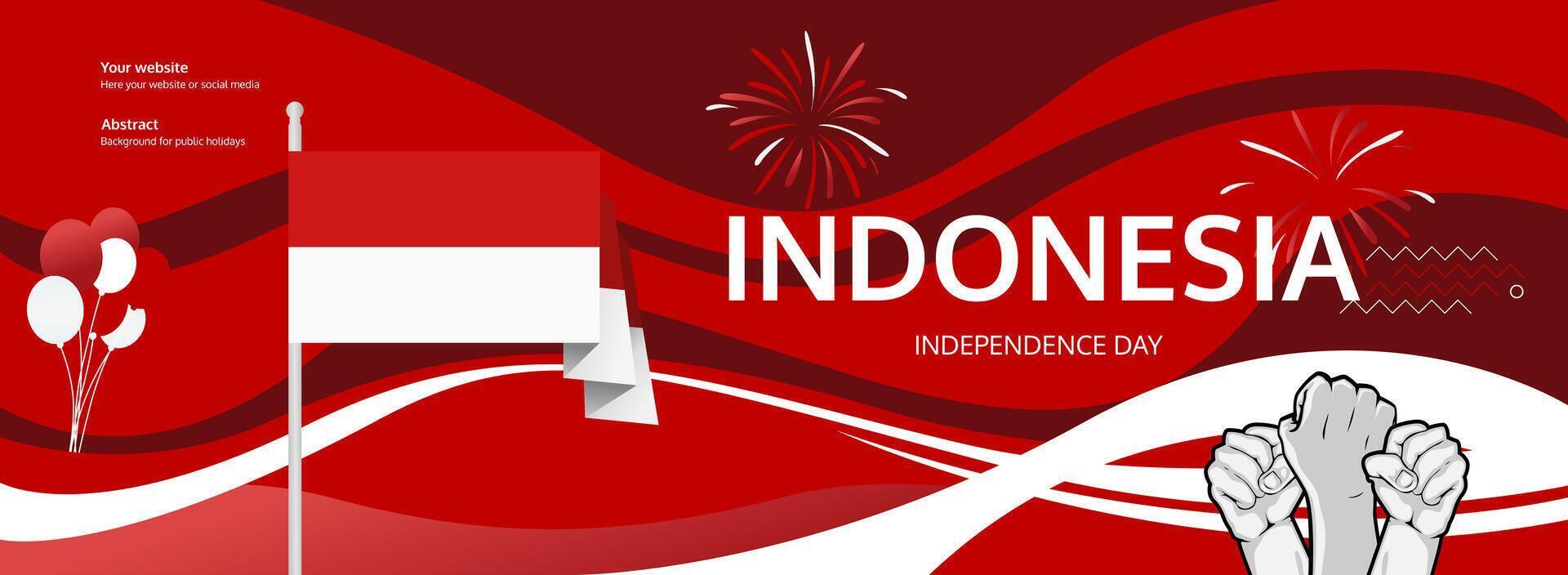 Creative Indonesian Independence Day poster Template, suitable for celebrating August 17 and honoring the pride of the nation. vector