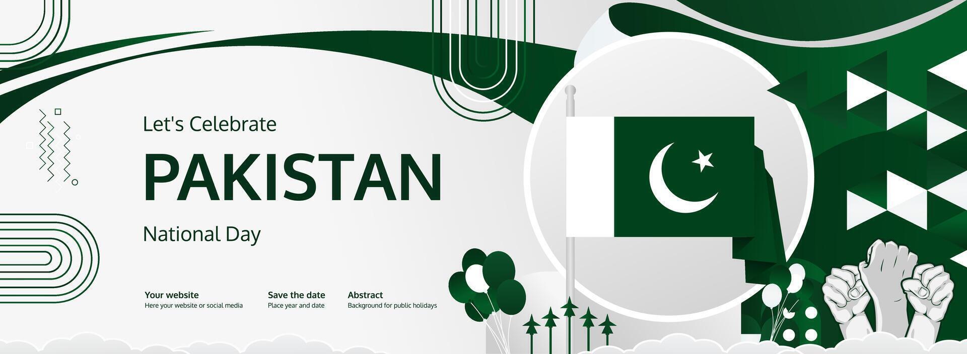 August 14, National Day Of Pakistan. Perfect poster template for Independence Day celebration. vector