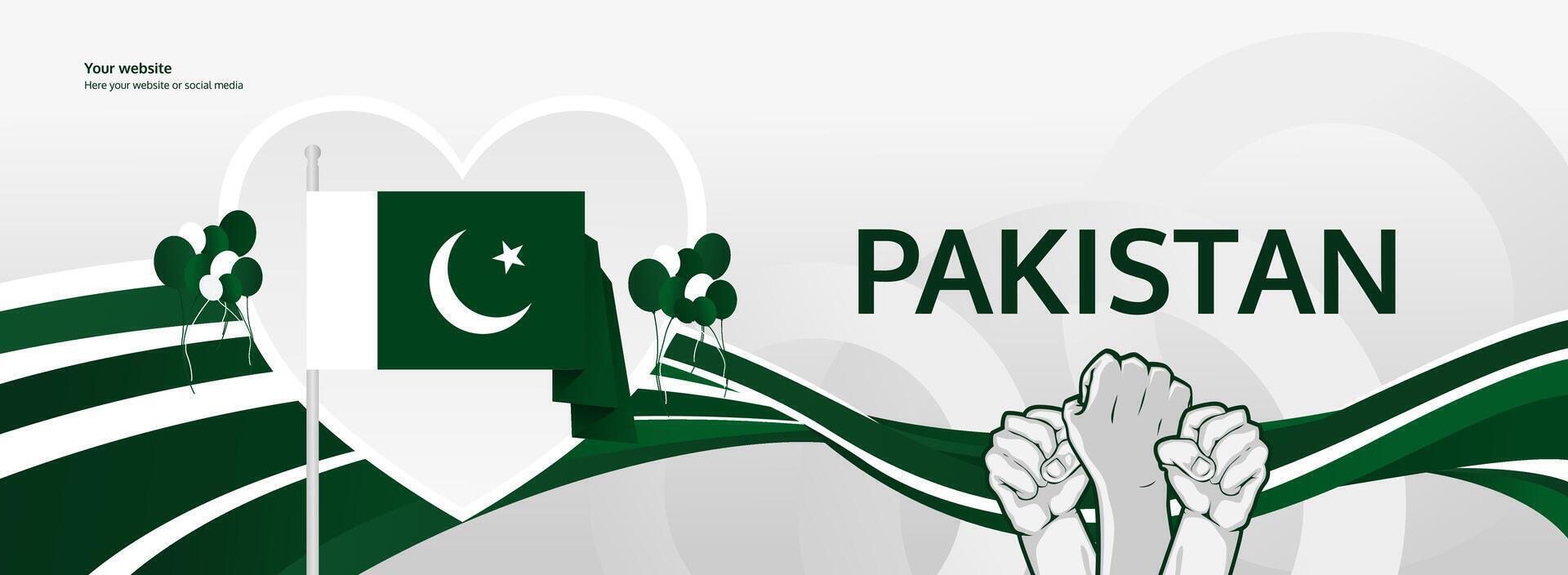 Celebrate the independence of Pakistan with a vibrant 14 August banner. Perfect for your national holiday design vector