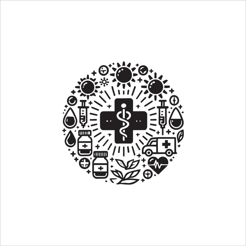 Medicine and health care icon vector