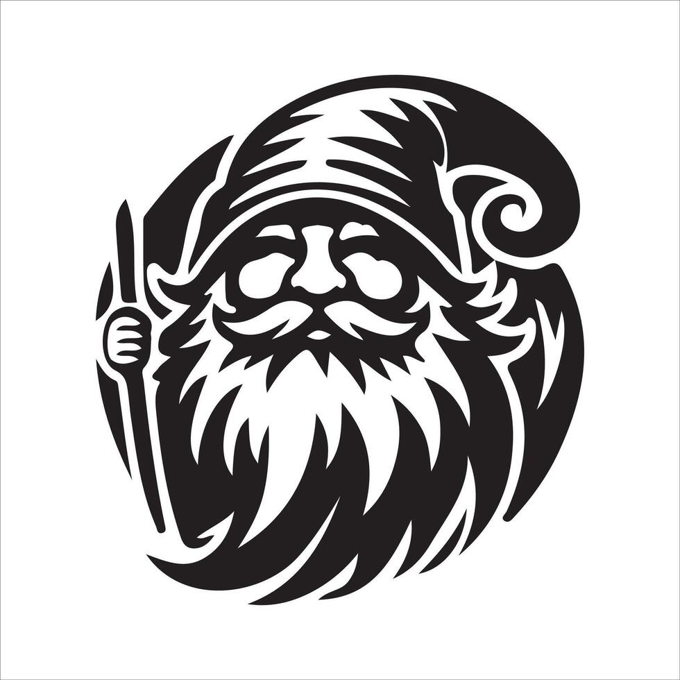 A gnome with a long beard and mustache vector