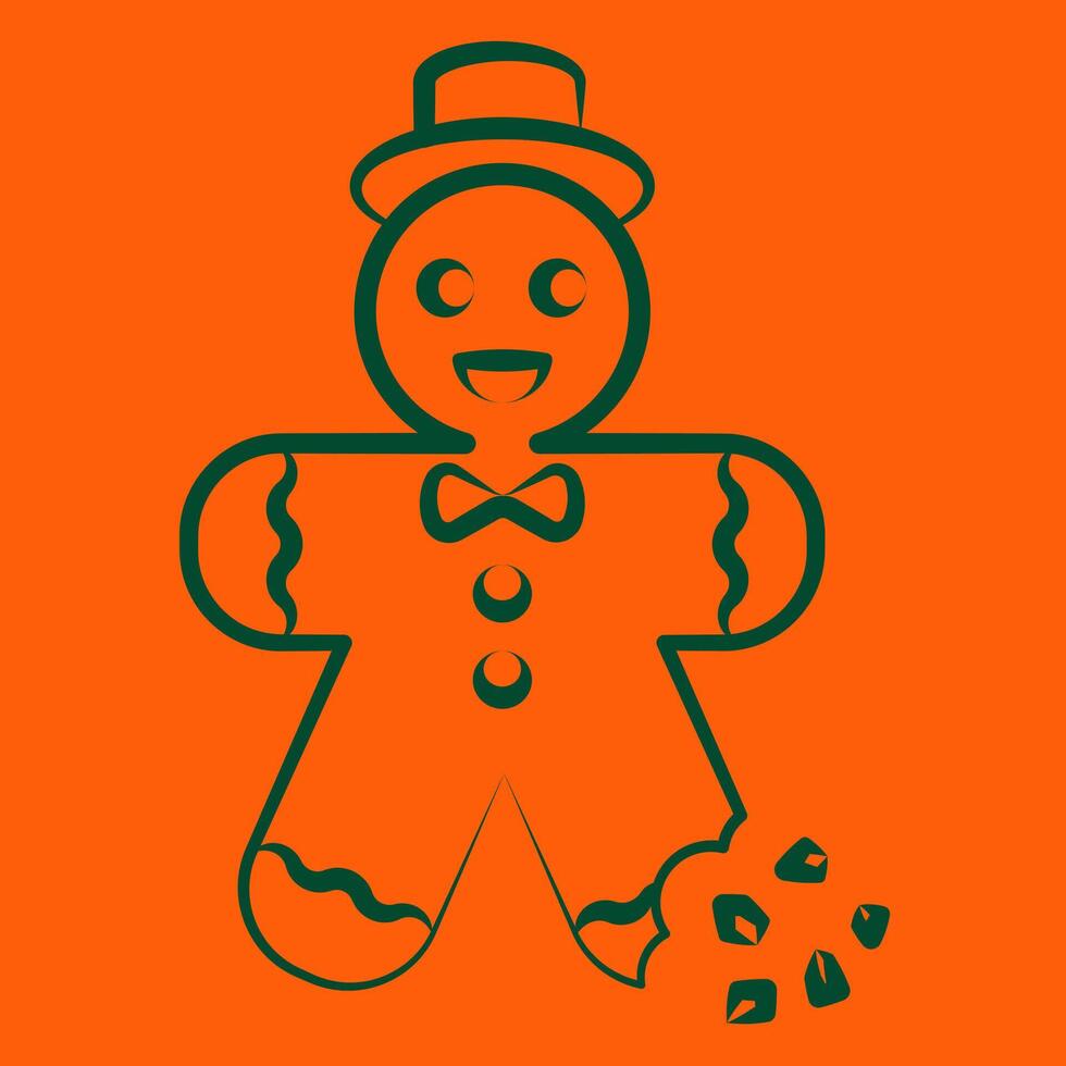 Christmas cookies icon. New Year's tradition. Gingerbread icon drawn with a line. vector