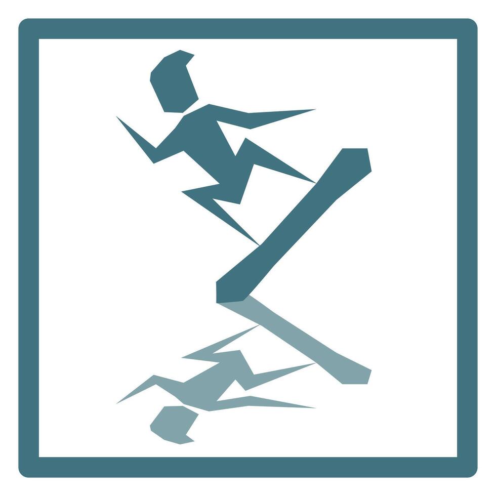 Snowboard. Snowboarder icon with shadow. Snowboarder drawing for posters, design and print. Snowboarding fashion. vector