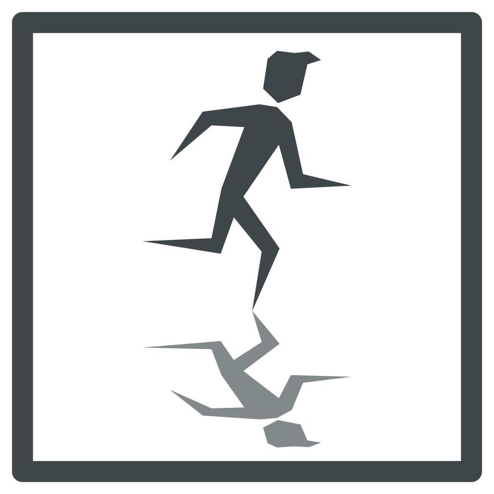 Athletics. Track and field athlete icon with shadow. Drawing of a track and field athlete for posters, design and print. Athletics fashion. vector