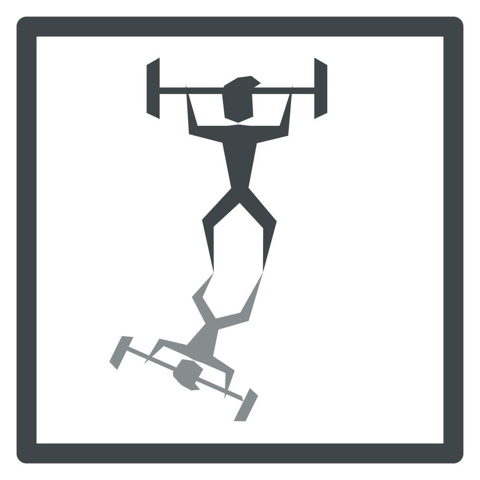 Weightlifting. Weightlifter icon with shadow. Drawing of a weightlifter for posters, design and print. Football fashion. vector