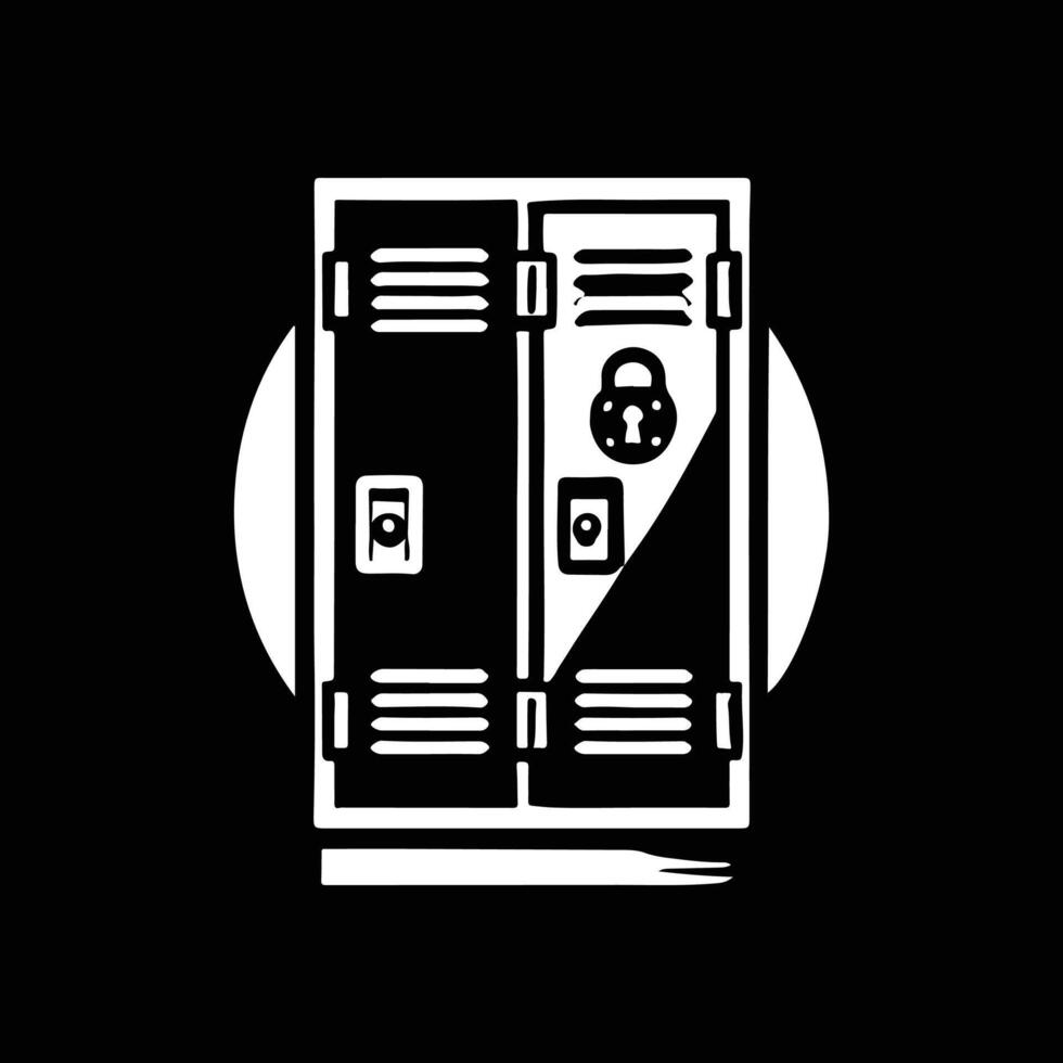 Locker icon on black background vector