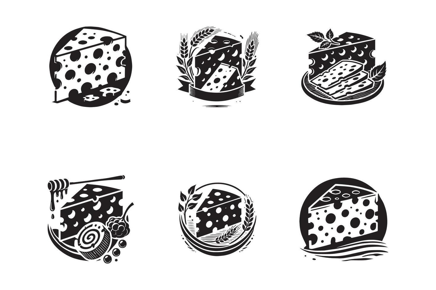 Set of cheese icons, labels, badges, badges, badges, badges, badges, badges, vector