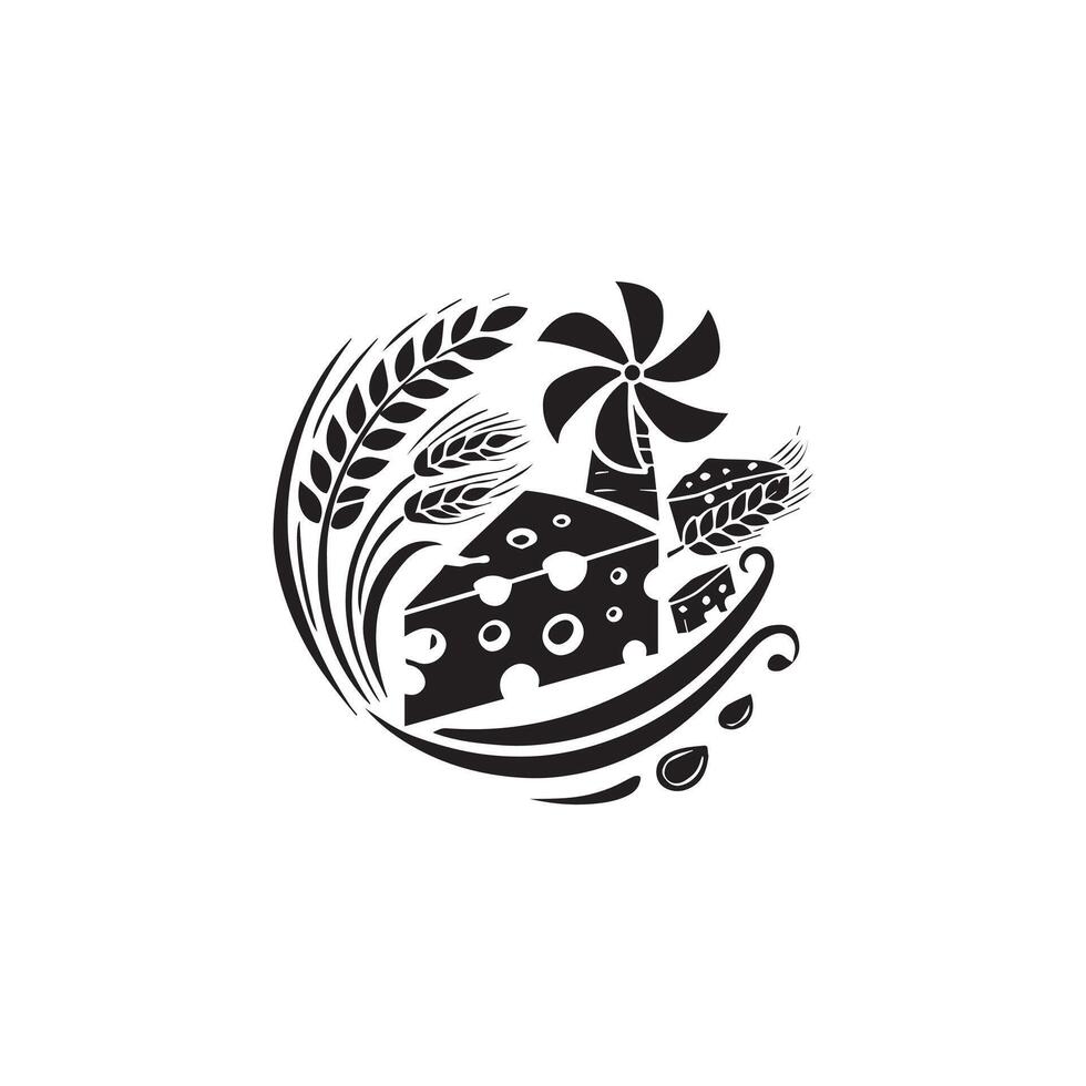 A black and white logo for a farm vector