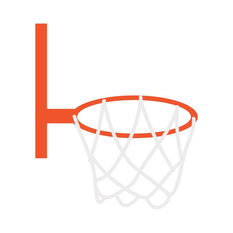 Basketball hoop and net flat vector