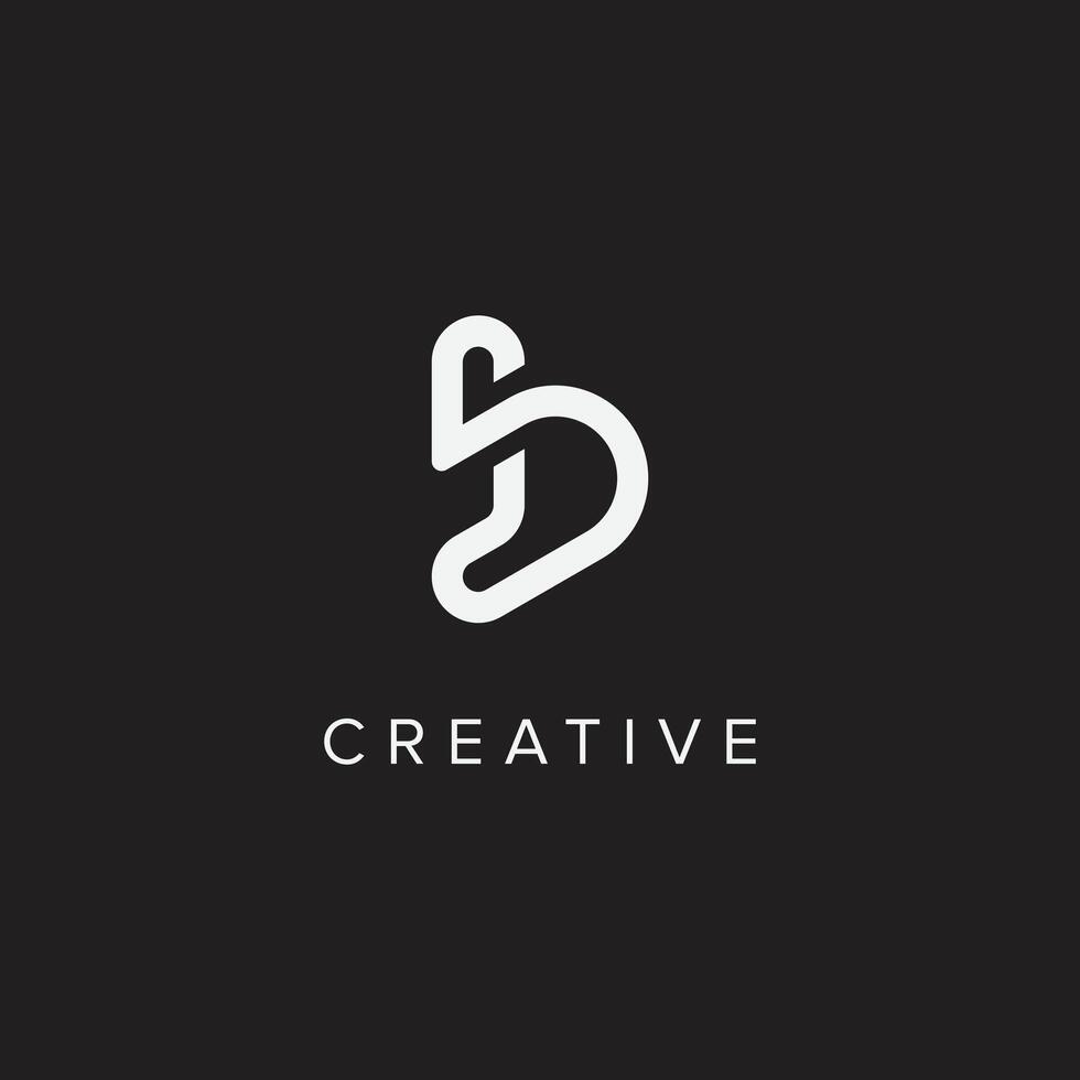 Alphabet SB logo design template . vector