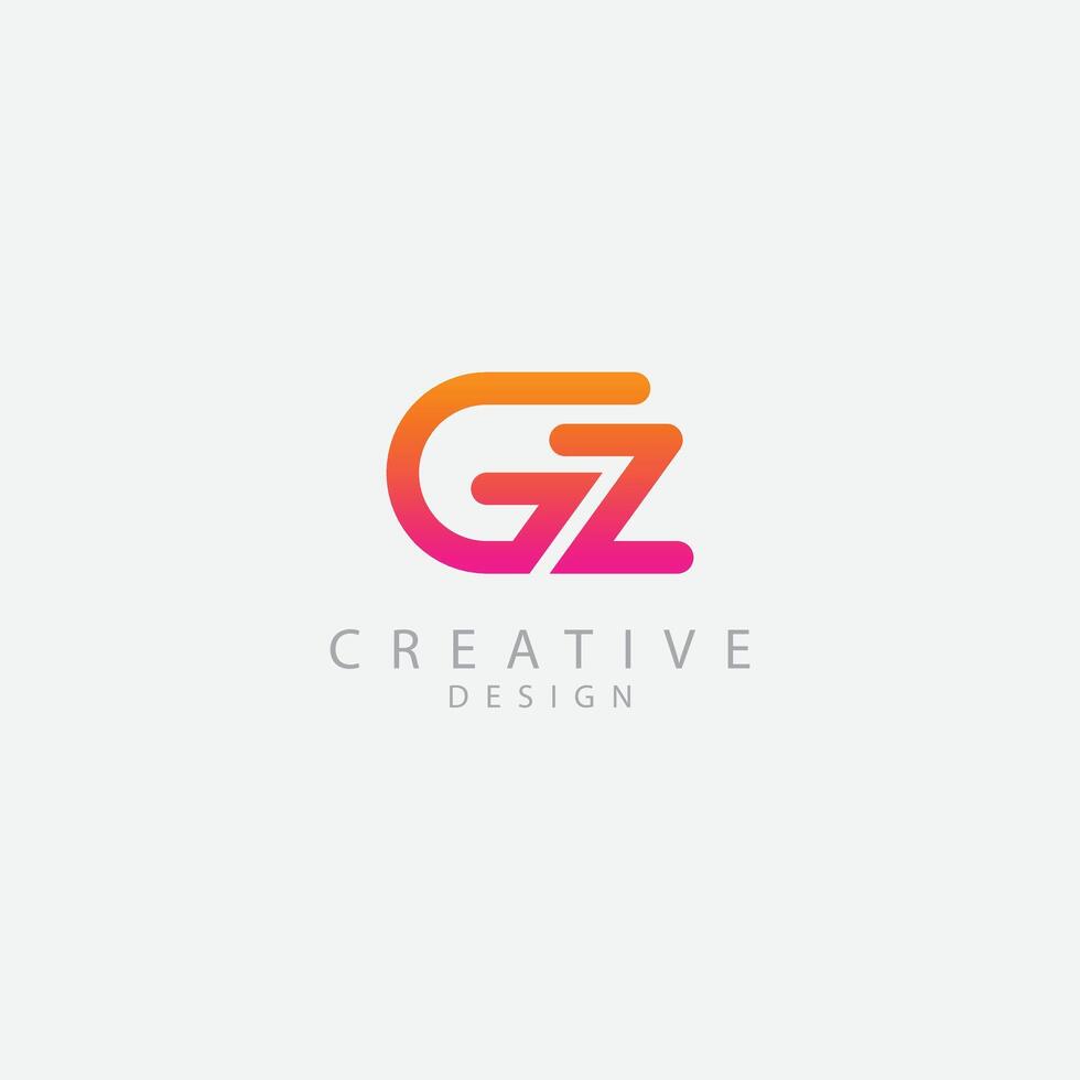 Alphabet GZ ZG monogram icon logo template. vector