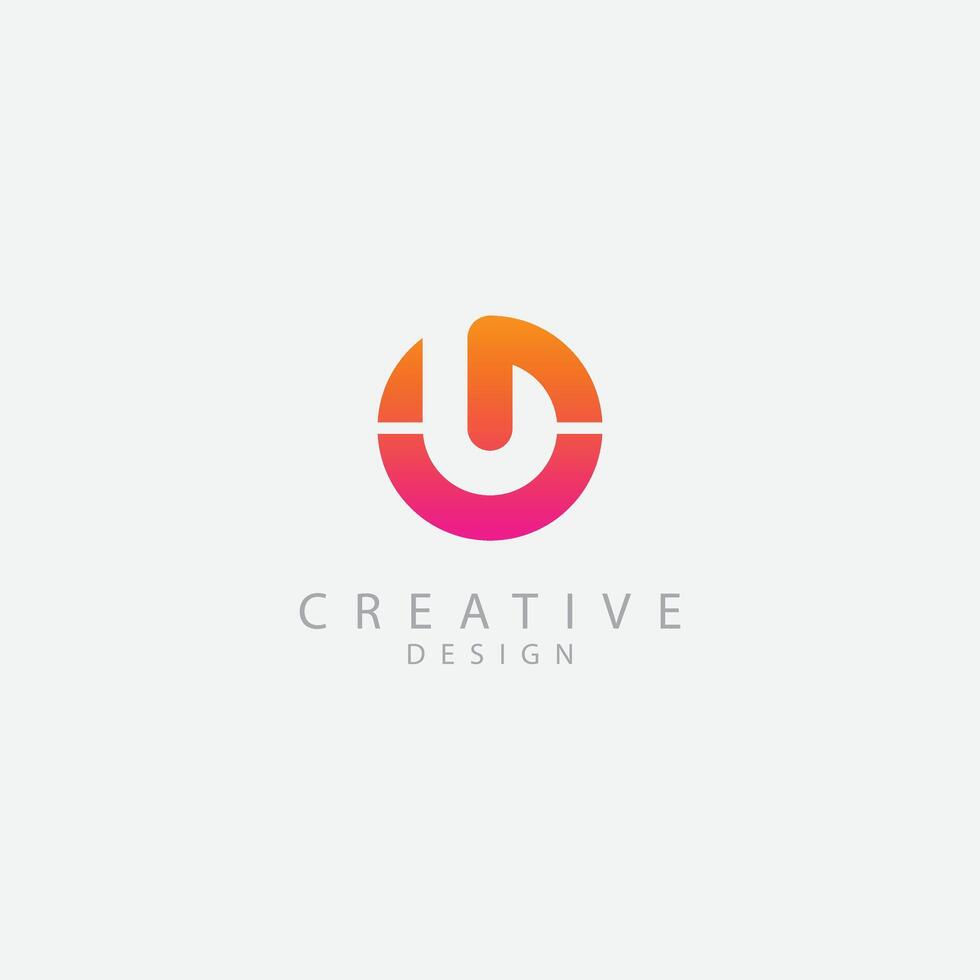Alphabet U G letters monogram icon logo template vector