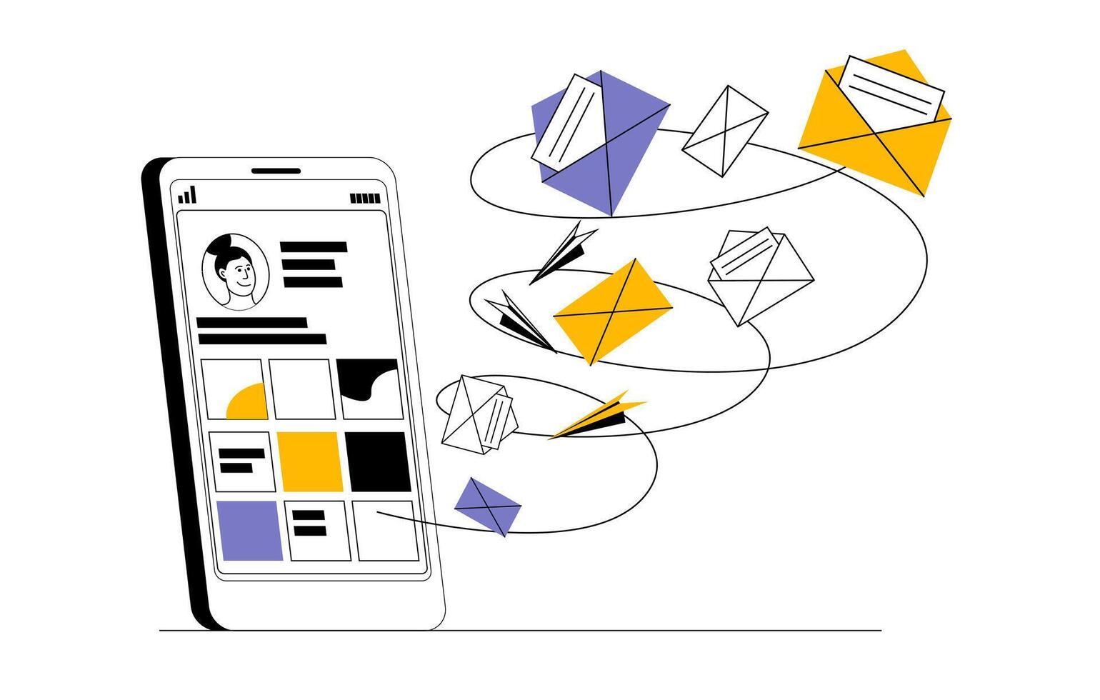 Popular social network account. Blogger success in social networks. vector