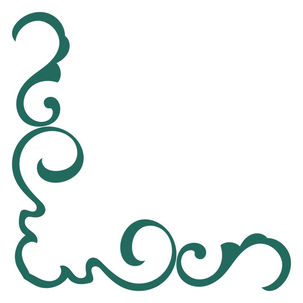 Vintage corner. Green corner. Elements for Christmas. vector