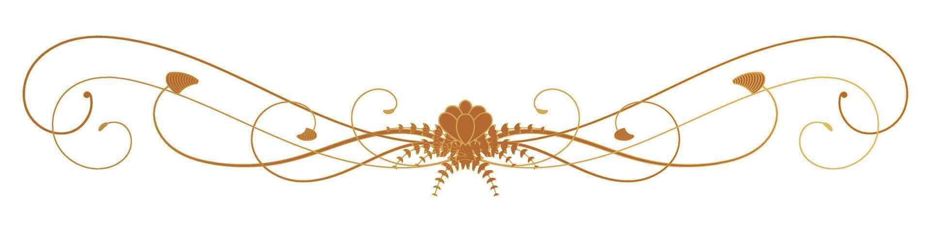 Abstract golden lines for vintage elements, card decoration. vector