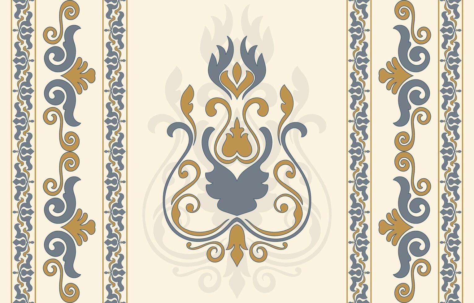Motifs African boho paisley Floral Ikat pattern embroidery border. Ethnic ikat floral Ethnic Indian Pattern Ikat pattern Ethnic Pattern.Border indian floral Aztec embroidery border seamless patterns. vector