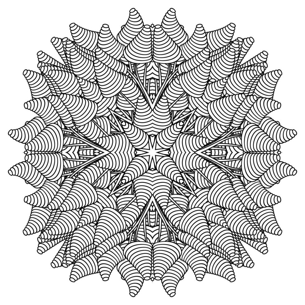 Abstract flower, mandala, flower wreath for coloring book. vector
