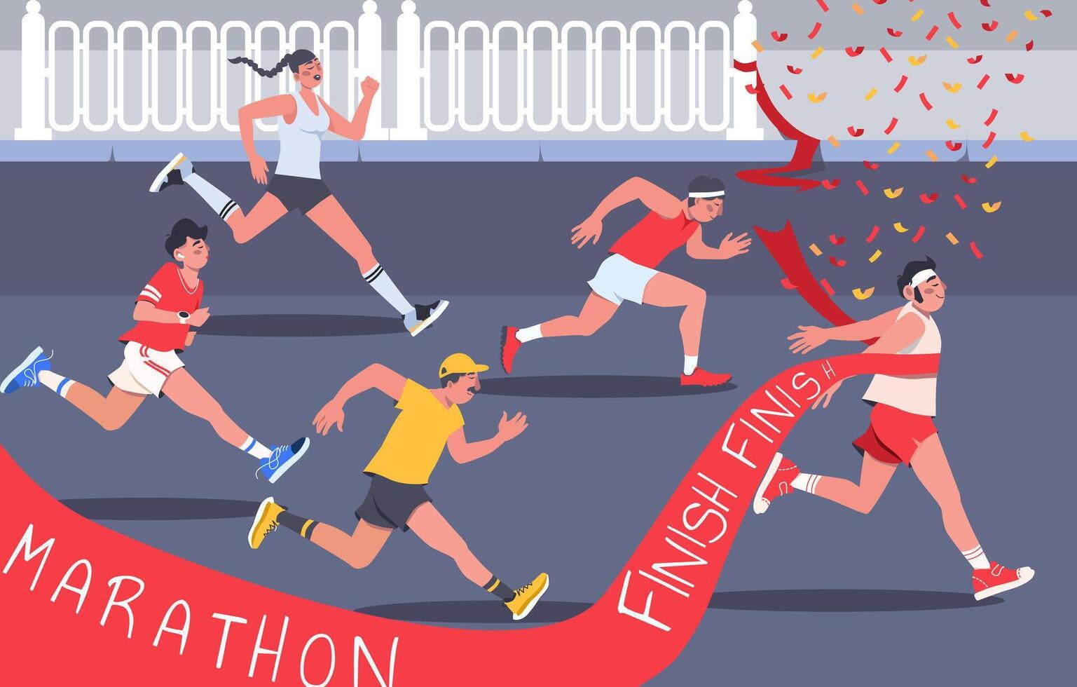 Dynamic Marathon Race Illustration vector