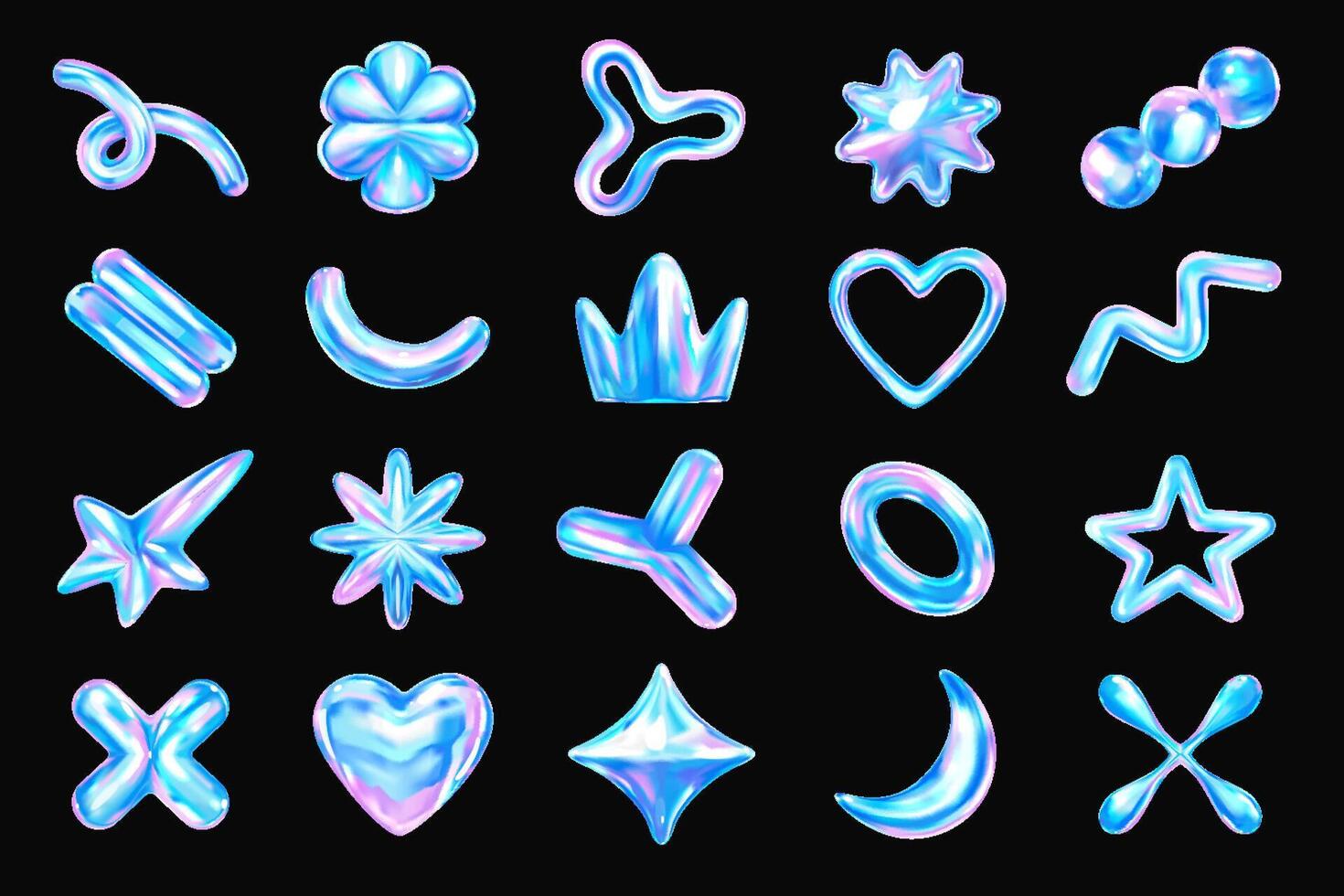 Colorful Glossy Abstract Shapes Collection vector