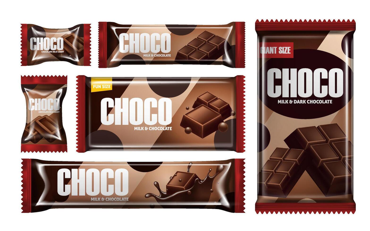 Chocolate Bar Packaging Designs vector