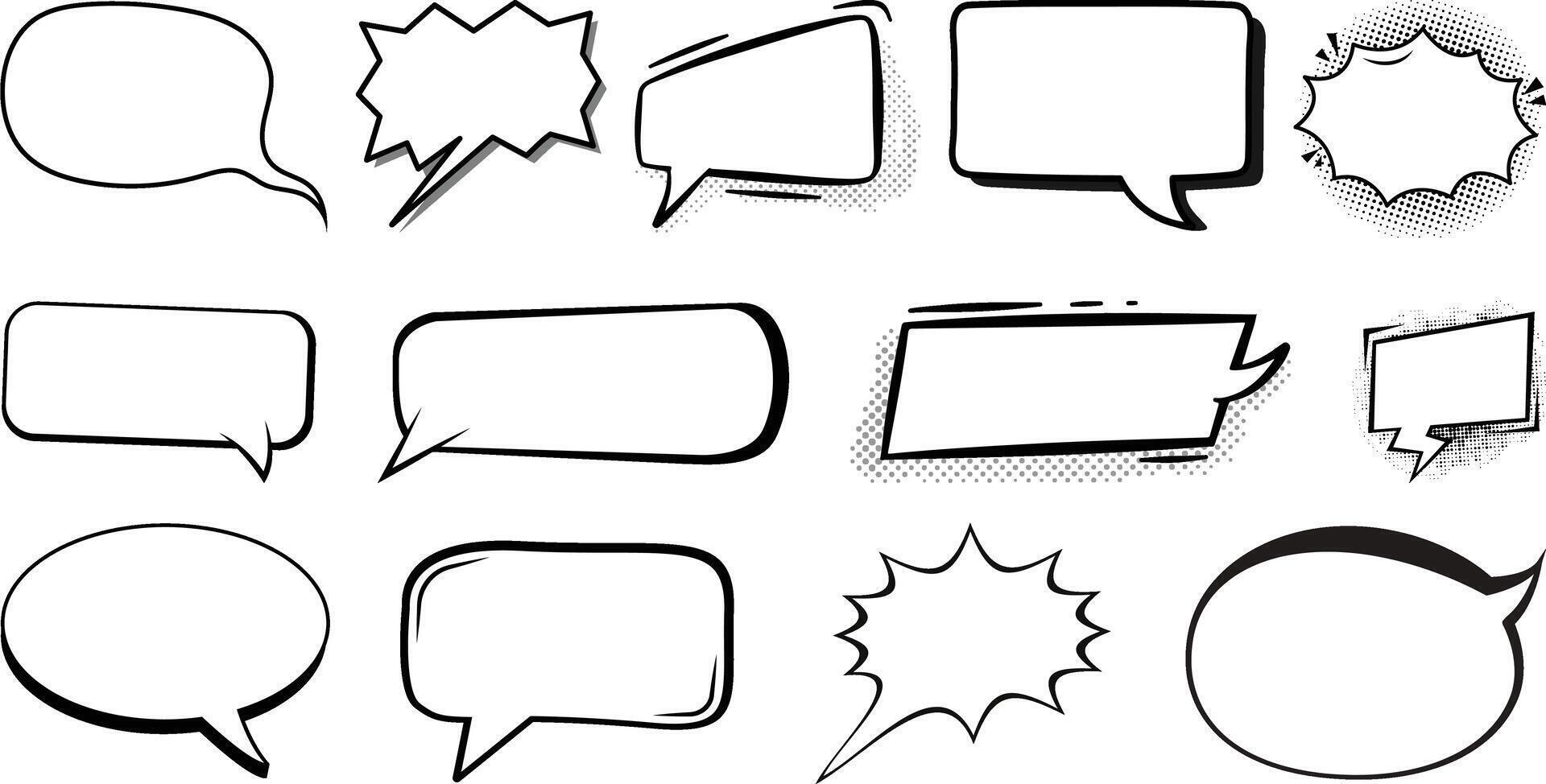 Comic speech bubbles set collection vector