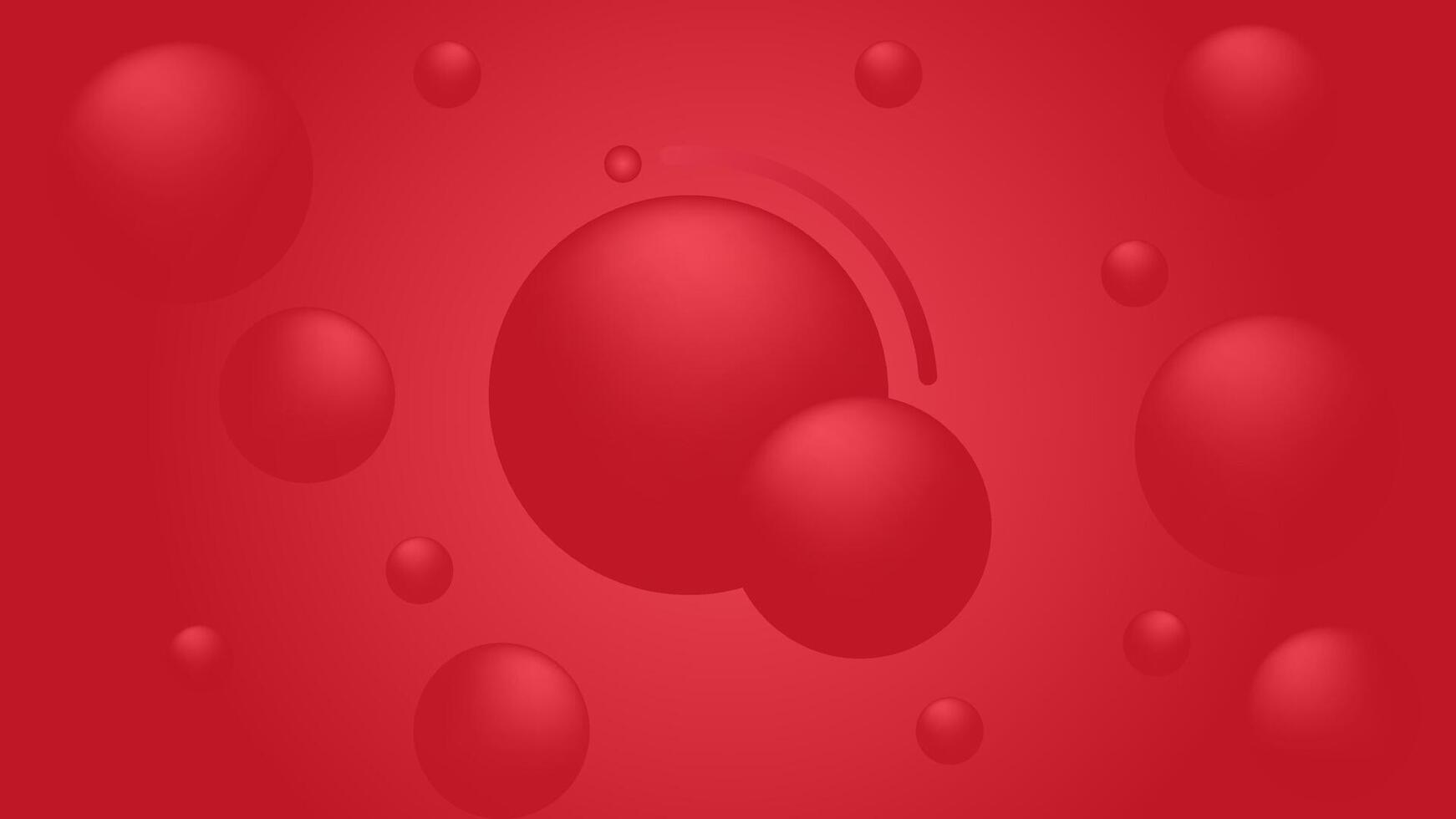 Red round bubble background with gradation. illustration. Suitable for wallpapers, presentations, banners, etc. vector