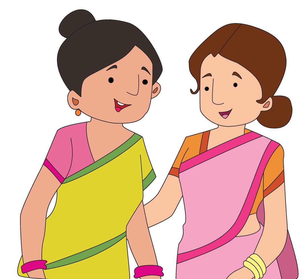 Two and woman smiling happily vector