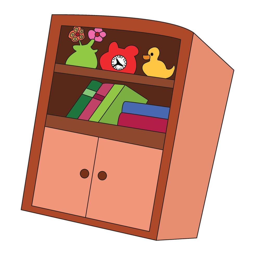 Different clothes in wardrobe vector