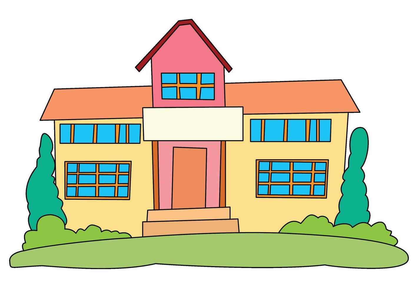 A school with red roof vector