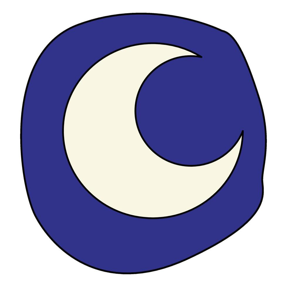 Cute moon cartoon illustration vector