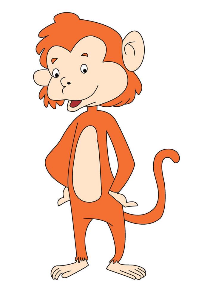 Cute monkey cartoon illustration vector