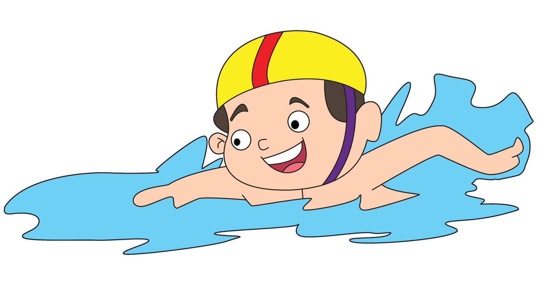 A man swimming isolated on white background vector