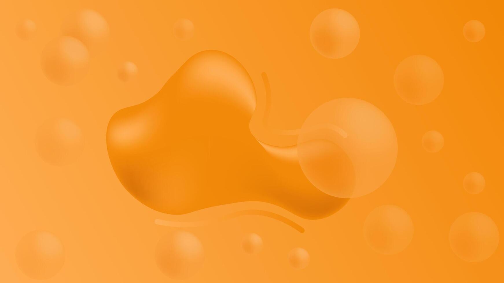 Honey liquid background with gradation color bubbles. illustration. Suitable for wallpapers, presentations, banners, etc. vector