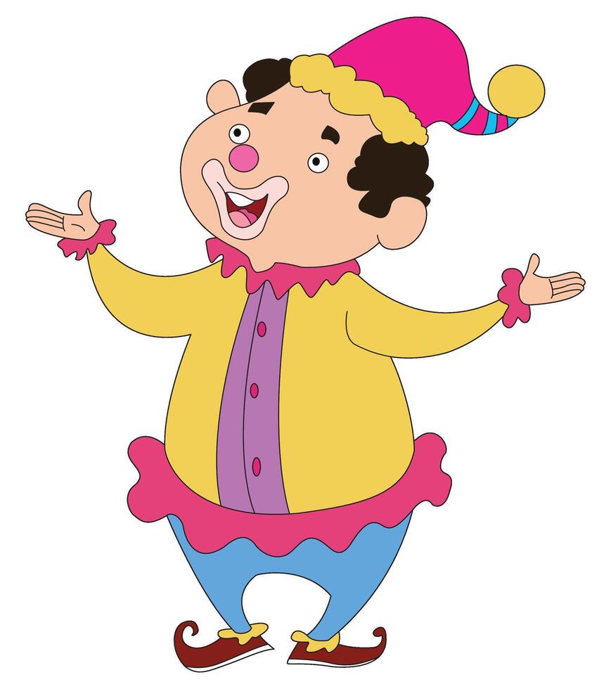 Smiling clown on white background vector