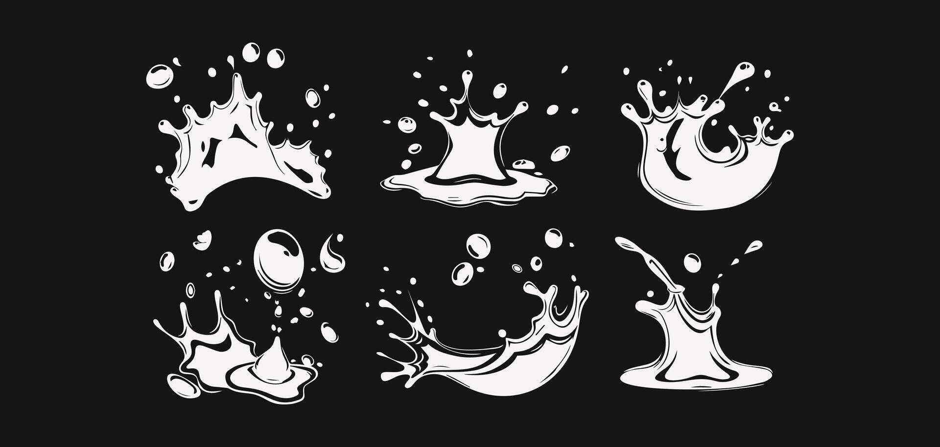 Abstract Liquid Splash Shapes vector