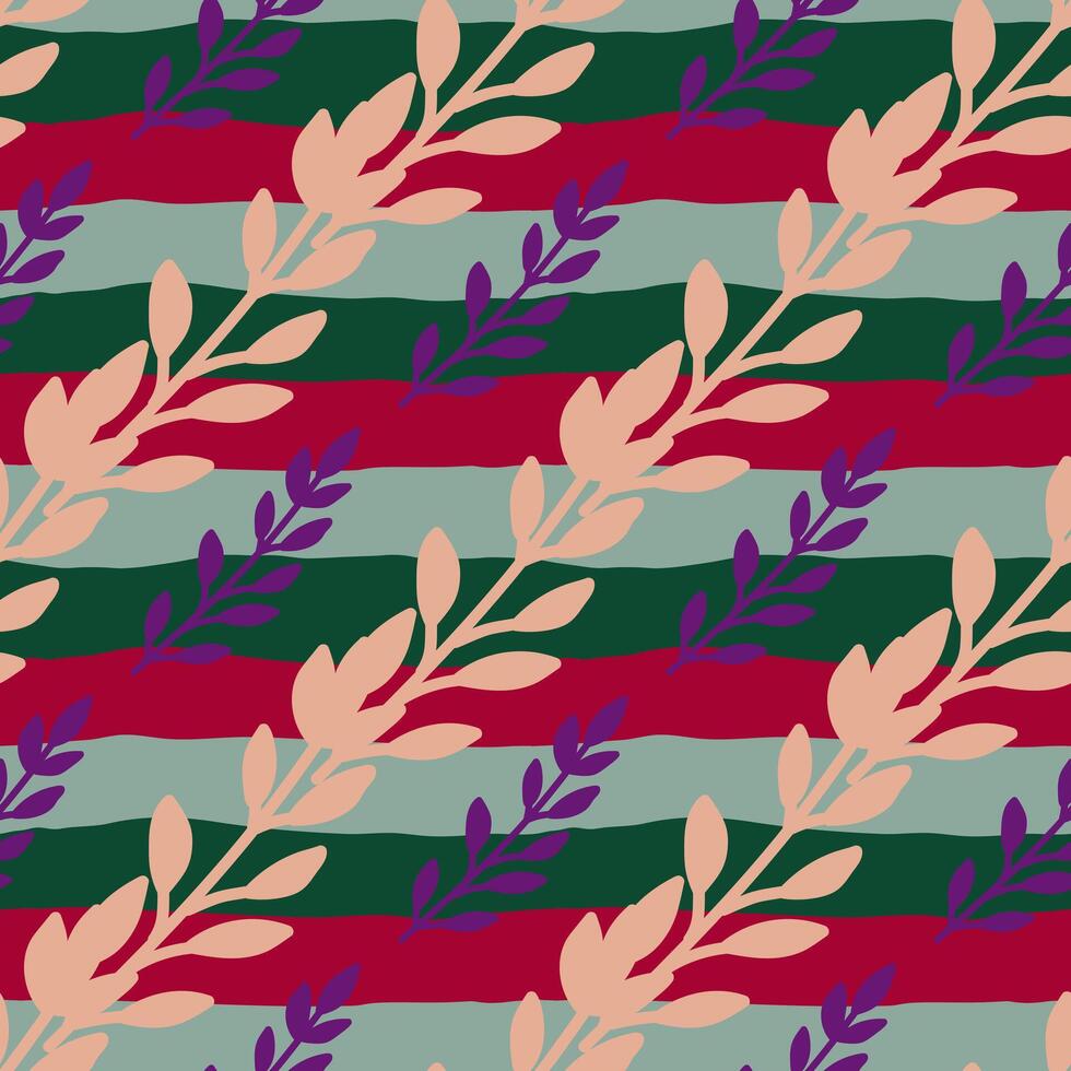 Elegant botanical wallpaper featuring a seamless pattern of leaves and blossoms vector