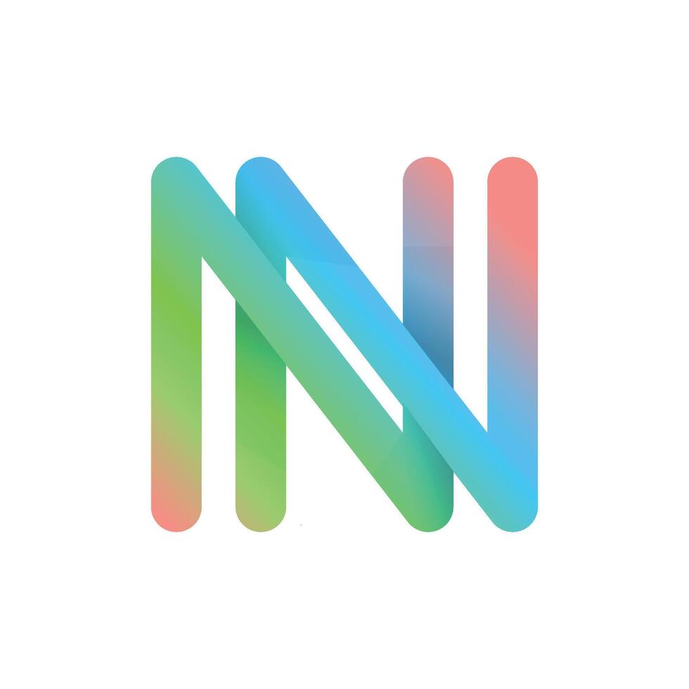 N abstract gradient letter logo vector