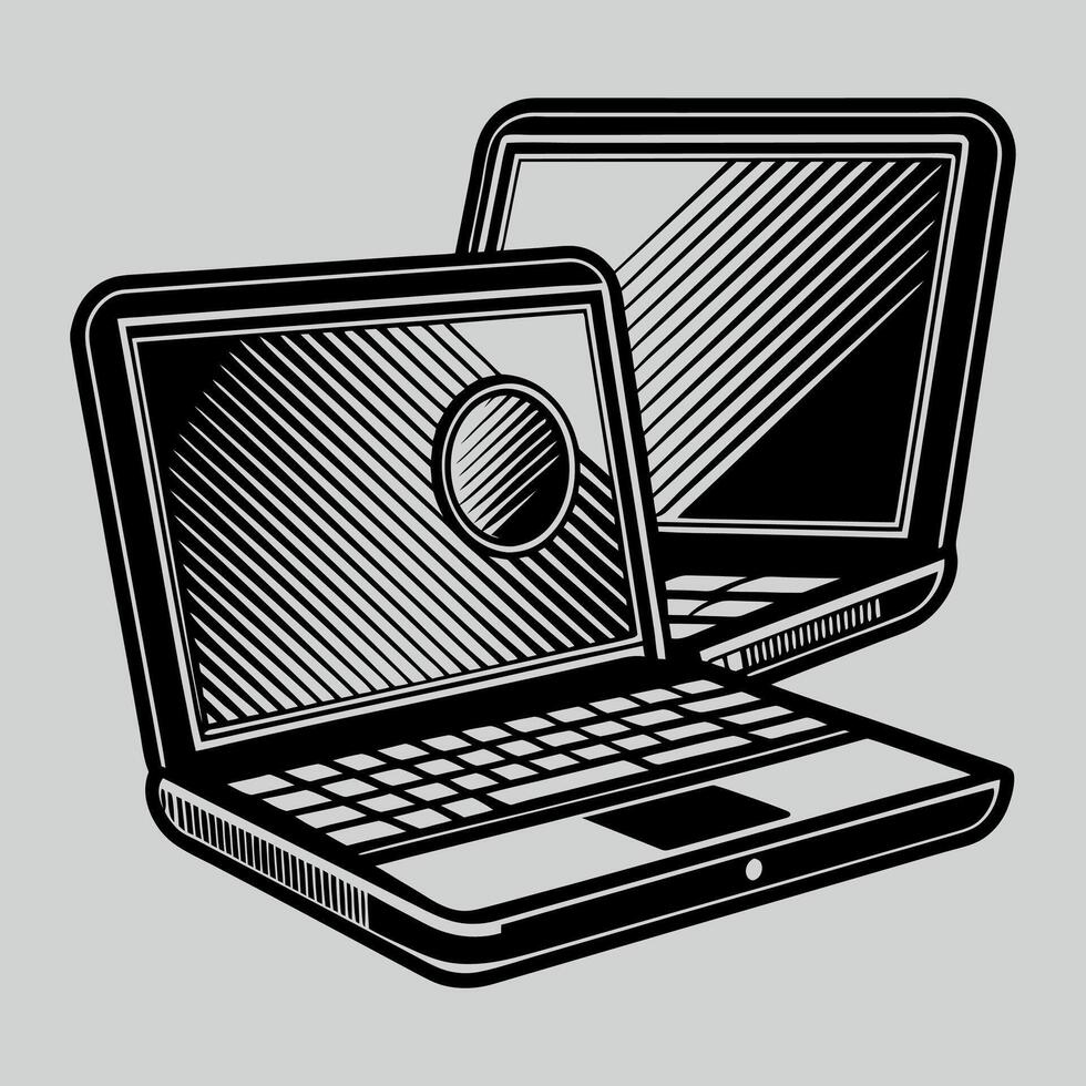 Modern laptops with clean lines vector