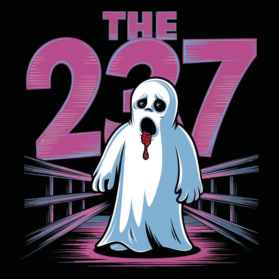 The 237 Ghost Haunt Retro Horror Tee vector