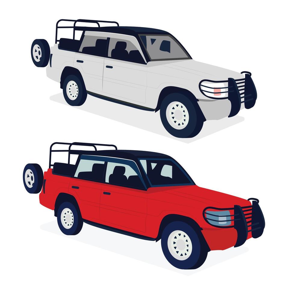 Adventure trip on the mountain red and white zip car. Cander Gari in Bangladesh vector