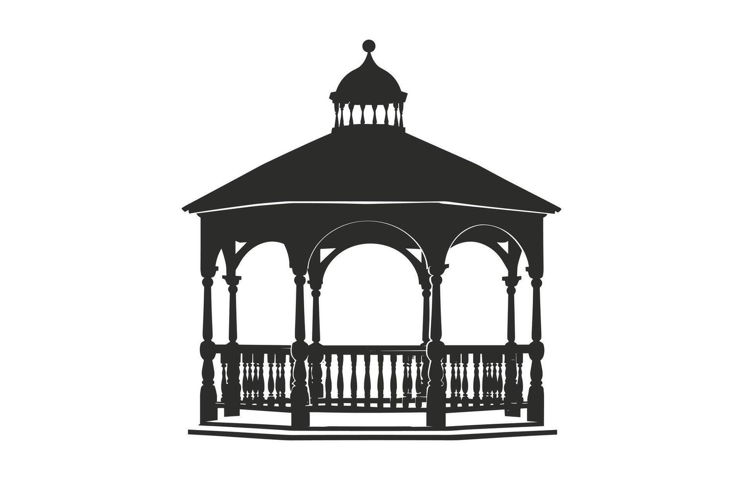 Gazebo Clipart Silhouette isolated on a white background vector
