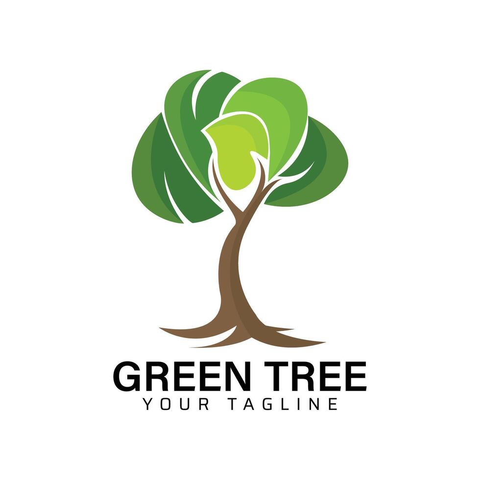 Green Tree Gradient logo design template vector