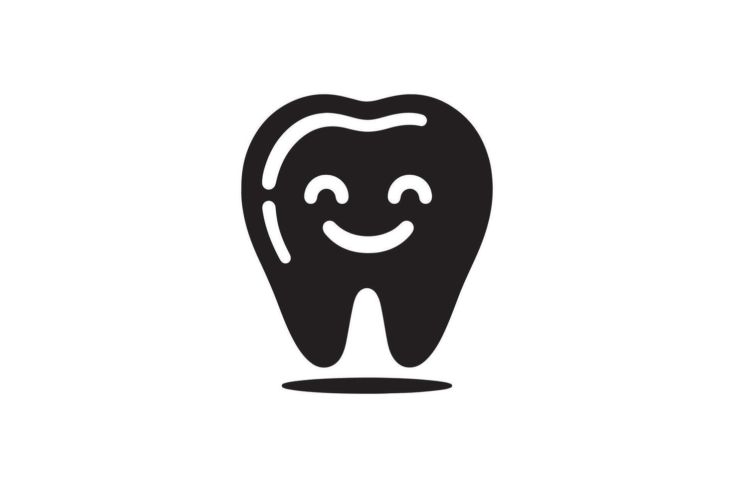 a tooth icon with a smile on it vector