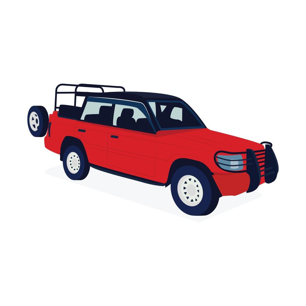 Adventure trip on the mountain red zip car. Cander Gari in Bangladesh vector