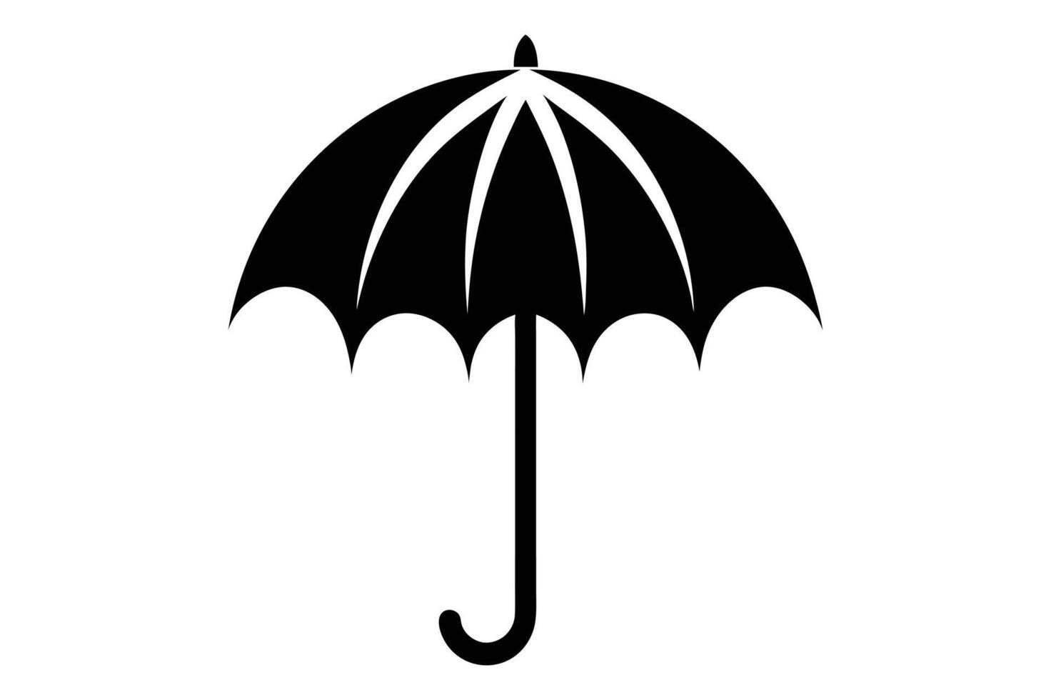 an umbrella icon in black and white vector