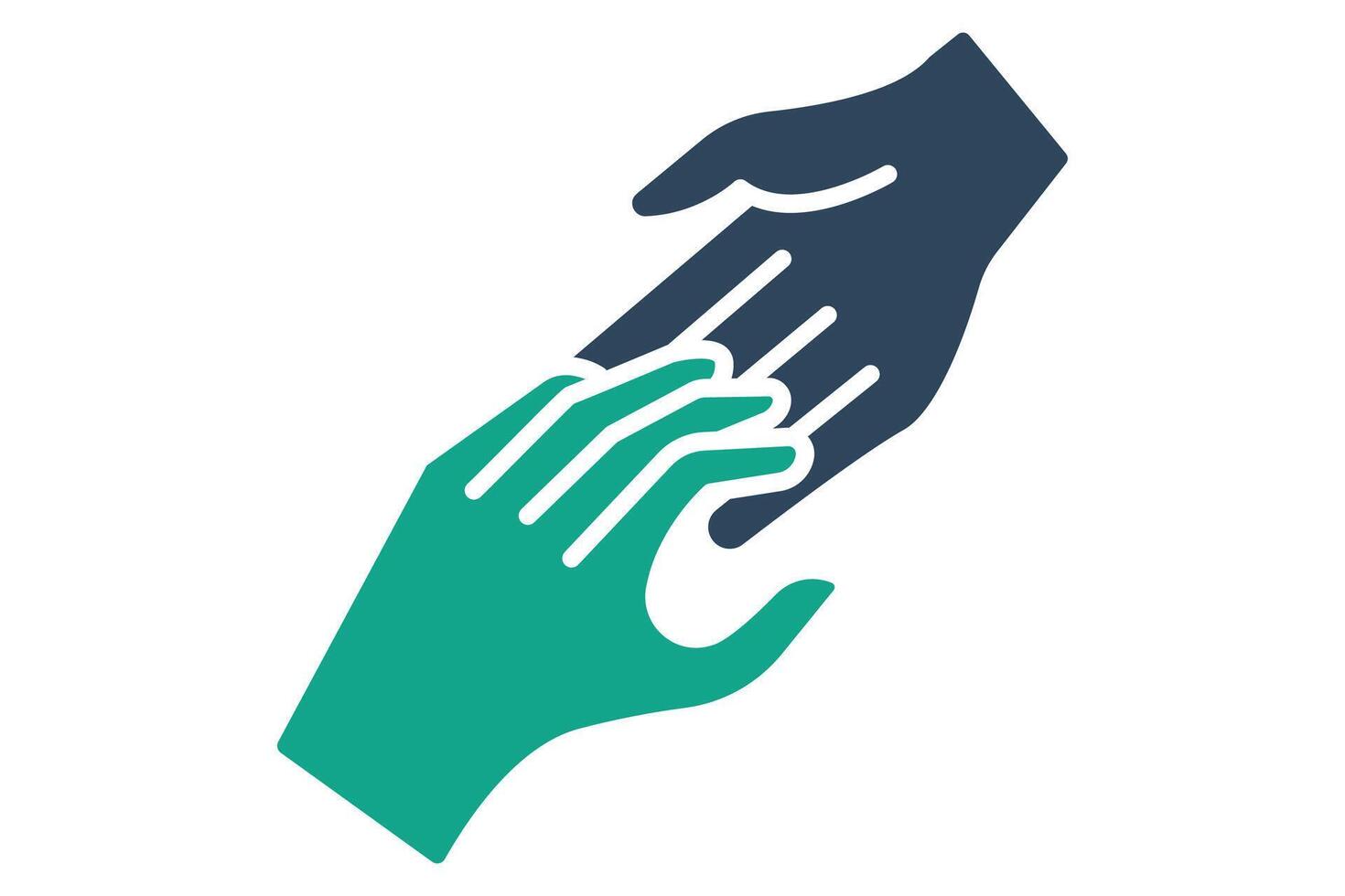Helping icon. solid icon style. holding hands. icon related to donation and charity. donation elements illustration vector